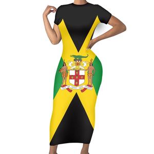 Robes pour femmes ornées de motifs jamaïcains, design spécial, vente en gros directe, robes pour filles, style personnalisé, robe moulante - Product Image 6