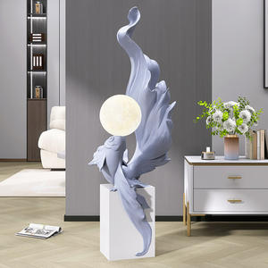 زينة سمك الكوي الجديدة الكبيرة لجلب الحظ، مصباح ومنحوتة فاخرة، إكسسوارات منزلية، هدايا فنية وحرفية - Product Image 3