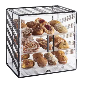 Bánh thủy tinh hiển thị giá bánh bánh bánh hiển thị cơ sở gỗ <span class=keywords><strong>Acrylic</strong></span> bánh tủ trưng bày - Product Image 4