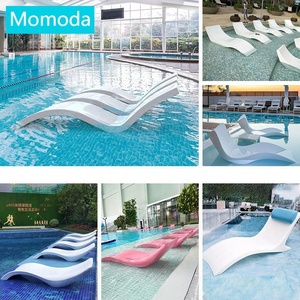 Chaise longue de piscine en fibre de verre blanche avec auvent pour piscine, cour, parc, loisirs - Product Image 6