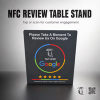 Support NFC pour carte Google Review avec impression de code QR, en PVC, 13,56 MHz, support de table RFID pour les médias sociaux ou le marketing