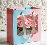 Sacs cadeaux floraux transparents en gros, sacs fourre-tout en papier colorés, adaptés aux fleuristes et à l'emballage de bouquets