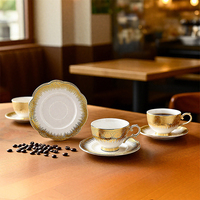 Tasses à café et à expresso en céramique de luxe créatives, coffret cadeau personnalisé, ensemble de tasses et soucoupes, 12 pièces