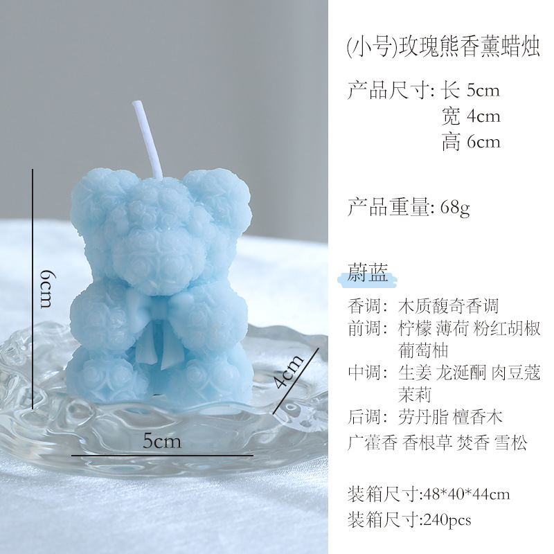 Petit ours rose bleu clair (parfum : azur)
