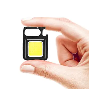 Mini Portabel 3 Mode Cahaya Terang USB LED Dapat Diisi Ulang Senter Saku Senter Cob Gantungan Kunci Isi Ulang Massal