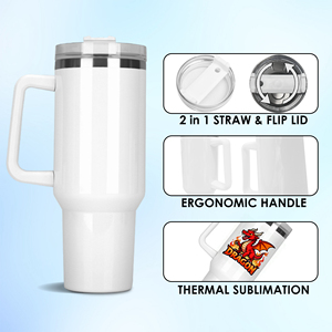 Paquete de 20 Vasos Térmicos de Sublimación de 40 oz con Asa, de Acero Inoxidable, Aislados, <span class=keywords><strong>para</strong></span> Agua, Botellas de Viaje, desde Almacén de EE. UU. - Product Image 4