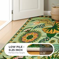 Alfombra Lavable Estilo Boho Floral, Alfombra Antideslizante para Sala de Estar, Alfombra Colorida para Comedor, Cocina, Entrada, Dormitorio