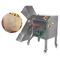 Commerciële hoogwaardige fabrieks prijs professionele golfvormige ananas/papaya/aardappelblokjes snijmachine/motor 304 roestvrij staal