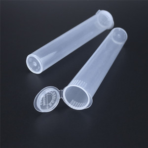 Tubo de plástico transparente o negro para guardar conos de cigarrillos pre-enrollados, tubo de almacenamiento de plástico de 115 mm con tapa abatible. - Product Image 3