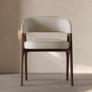 Sedia da Pranzo di Lusso BST Italiana, Design Moderno e Minimalista, con Braccioli, in Pelle Bianca, per Casa, Hotel e Ristorante - Product Image 2