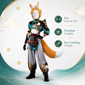 Costume de <span class=keywords><strong>cosplay</strong></span> <span class=keywords><strong>Gorou</strong></span> Render, uniforme de renard, unisexe, pour adultes, ensemble de costumes d'Halloween, polyester, en stock - Product Image 4