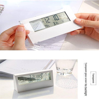 Écran numérique LCD Transparent température humidité Station météo Snooze Table réveil
