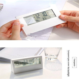 Đồng Hồ Báo Thức Để Bàn Trạm Thời Tiết Báo Lại Độ Ẩm Nhiệt Độ Màn Hình <span class=keywords><strong>LCD</strong></span> Trong Suốt Kỹ Thuật Số - Product Image 5