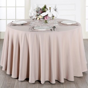 Toptan yüksek kalite yuvarlak masa örtüsü Polyester kumaş fantezi masa örtüsü olay düğün için düz renk otel masa örtüsü - Product Image 2