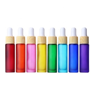 Fornitore della fabbrica 10 ml di Legno Del Grano Cerchio bottiglie 10 ml Arcobaleno Glassato Colorato Vuota di Olio Essenziale di Vetro Contagocce Bottiglia Cosmetica - Product Image 1