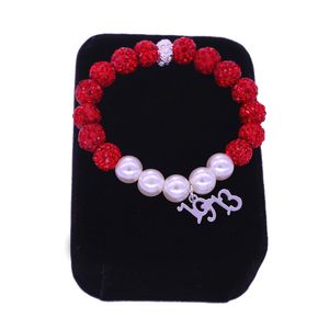 Nieuwe Ontwerp Handgemaakte Gevlochten Lederen Parel Griekse Letter Delta Zeta Phi Beta <span class=keywords><strong>Sorority</strong></span> Broederschap Armband Voor Vrouwen - Product Image 2