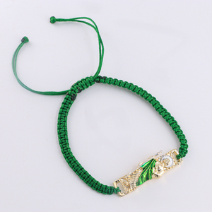 Khuyến Mãi Cổ Điển Saint Jude Quyến Rũ Đính Cườm Vòng Đeo Tay Cho Phụ Nữ 14K Ooro Laminado Handmade Màu Đỏ Màu Xanh Lá Cây Chuỗi Dây Bện Bohemia - Product Image 1