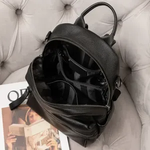 Mochila AndoBag para Mujer, Cuero Vacuno Genuino, Moda Casual, Gran Capacidad, Mochila de Viaje, Bolso de Mano con Cremallera para Mujer 8549 - Product Image 5