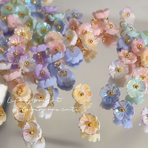 Resin <b>Flower</b> Pendant 8mm Ab Colorful Five Petal Charm For Jewelry Making Diy <b>Bracelet</b> Earring Accessories Unisex Spring 2024 - Product Image 2
