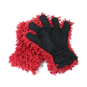 Chenille Microfiber Premium Kras-Gratis Vijf Vinger Wiel Wassen Mitt