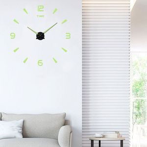 3D Luminous Wall <b>Clock</b> <b>Large</b> Size Acrylic DIY Frameless Digital <b>Clock</b> Wall Sticker Mute <b>Clock</b> for Home Office Decoration - Product Image 5