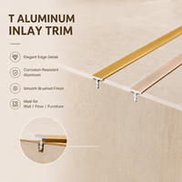 Profilé de finition en aluminium en forme de T pour carrelage, bande décorative métallique pour murs et sols, idéal pour la finition des bords des carreaux, usage domestique et commercial, vente en gros usine