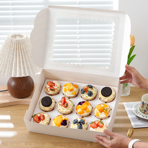 Boîte à pâtisserie jetable écologique personnalisée, auto-assemblante, en carton, pour boulangerie, emballage pour pain, mini-tartes - Product Image 6