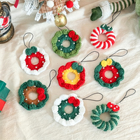 Guirlandes de Noël au crochet, ornements de Noël, breloques suspendues au volant de voiture, accessoires faits à la main, décoration de sapin de Noël, décoration de la maison