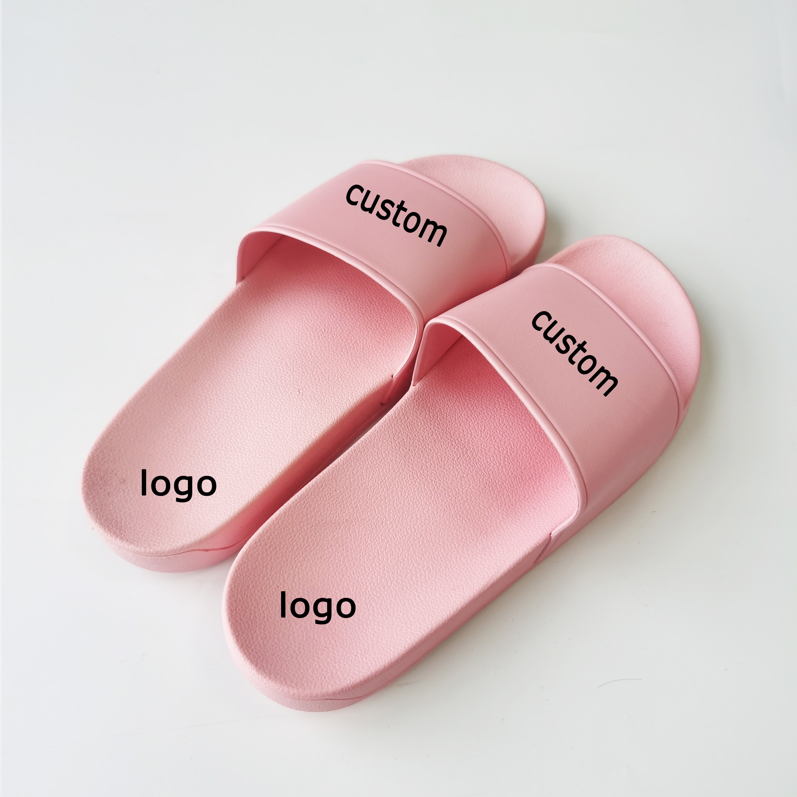Cheap Bulk Order Custom Logo Slides Sandals PU EVA PVC