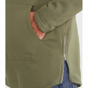 Vente en gros en vrac français éponge vierge respirant sweats à capuche unisexe avec fermeture éclair - Product Image 1
