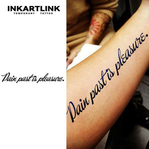 Della durata di 2 settimane di piccole dimensioni Lettering citazione nero organico Jagua inchiostro temporaneo <span class=keywords><strong>a</strong></span> base di erbe Semi permanente del <span class=keywords><strong>tatuaggio</strong></span> adesivi - Product Image 2