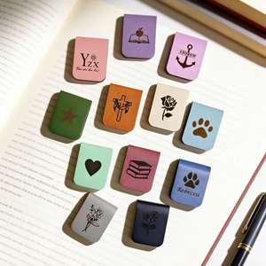 HR in Stock Personalized Magnetic <b>Bookmark</b> Laser Logo Leather Magnetic <b>Bookmark</b> Notebook Positioning Clips for Readers - Product Image 1