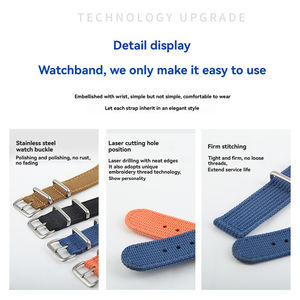 Vente chaude Tissé Nylon Toile Rayé Côtelé <span class=keywords><strong>Montre</strong></span> <span class=keywords><strong>Bracelet</strong></span> Ceinture De Sécurité Poignet Bands18 <span class=keywords><strong>20</strong></span> 22 <span class=keywords><strong>mm</strong></span> Sangles En <span class=keywords><strong>Tissu</strong></span> - Product Image 4
