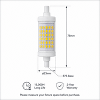 Ampoule LED R7S 220-240V 5W 520lm Température de couleur multiple (2700K-4000K) IRC>80 15000H Certifiée RoHS/CE Garantie 2 ans pour l'éclairage hôtelier