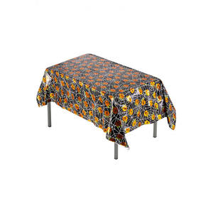 Tovaglia in PVC Metallizzato con Motivi di Zucche e Reti di Ragno 260X230CM - Product Image 1