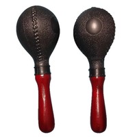 Orff Percussion Instruments Kindergarten Early Education Teaching Aids Atmosphere Rattles Wooden Leather Handle Black Sand