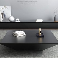 Ensemble de meuble TV et table basse de luxe moderne pour salon, table basse carrée minimaliste italienne