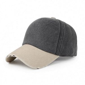 Gorra de béisbol de cinco piezas para hombre, a juego de colores, estilo vintage con agujeros, protección solar - Product Image 6