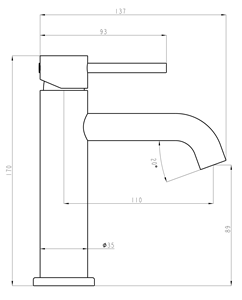 Grifo de lavabo de baño elegante de estilo europeo en níquel cepillado, grifo de baño de un solo orificio, moderno. - Product Image 3