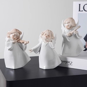 Ceramica bianca piccolo angelo che canta ornamenti di gruppo per le vacanze <span class=keywords><strong>decorazioni</strong></span> per la casa regali per natale e altri festival - Product Image 5