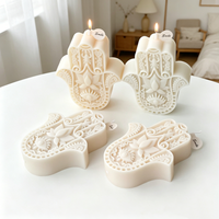 Moule en silicone pour bougie et savon, motifs Main de Fatma, Lotus, Œil protecteur, pour moulage, décoration spirituelle bohème pour la maison
