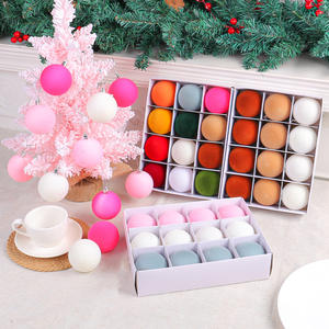 12 piezas de alta calidad DIY árbol de Navidad decoración bola colgante accesorios transfronterizo colorido flocado bola ornamento conjunto - Product Image 1