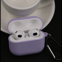 Étui de protection en silicone souple pour écouteurs sans fil, compatible avec Airpods Pro2 3, avec mousqueton