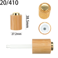 Flacon compte-gouttes en verre transparent de 20ml 30ml 40ml 50ml 60ml 80ml 100ml 120ml avec couvercle en bambou bouton poussoir pipette compte-gouttes