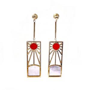 Pendientes Colgantes de Oro 10K Personalizados TIANYU GEMS con Esmalte Redondo y Forma Especial de Ostra, Joyería Geométrica de Lujo para Mujer - Product Image 1