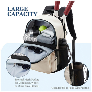 Bolsa de Raquetas Deportiva Multifuncional para Mujeres, Hombres y Jóvenes, Mochila de Tenis y Bádminton con 4 Compartimentos para Raquetas y Ganchos para Valla - Product Image 5