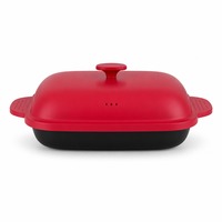 Drei-in-Eins Multifunktionales Design 3-in-1 Mikrowellen-Grillpfanne für Heimkochen mit Mikrowelle