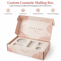 Boîte d'emballage en carton avec insert en mousse, impression double face du logo XJY, grande boîte à cosmétiques en papier