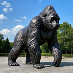 [Personalizado] Escultura de Gorila de Fibra de Vidrio para Decoración de Jardín Exterior Grande, Estatuas de Resina para Parques Temáticos en Venta - Product Image 1