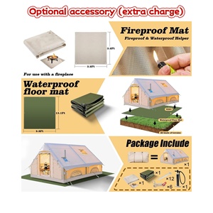 Tente de camping portable 4 saisons de luxe double couche imperméable en Oxford 300D, 12 mètres carrés, deux chambres et un salon - Product Image 3